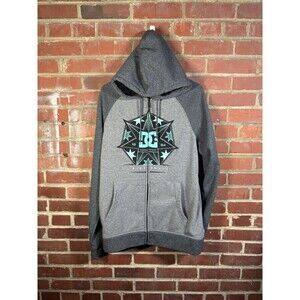 Vintage Y2K DC Shoes Skateboarding Full Zip Skater Two Toned Hoodie Adult XL